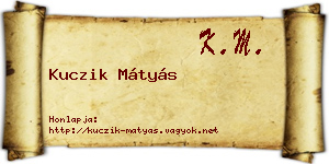 Kuczik Mátyás névjegykártya