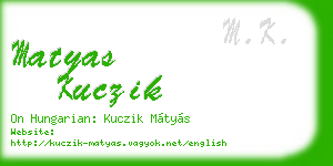 matyas kuczik business card